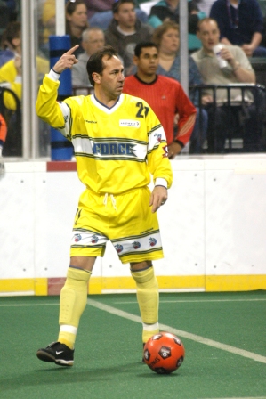 Indoor soccer match action photographed for MISL.net.